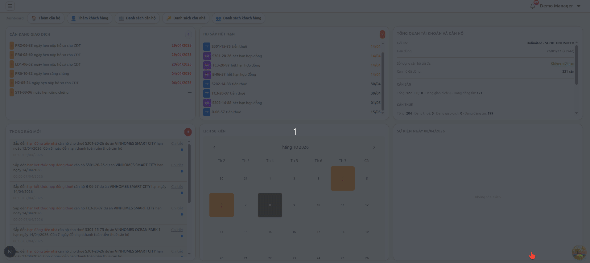 Lịch hẹn & nhắc nhở tự động